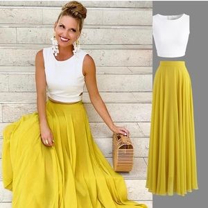 Yellow maxi skirt